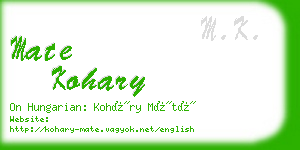 mate kohary business card
